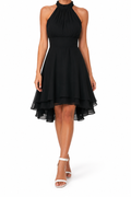 High Waist Sleeveless Chiffon Dress